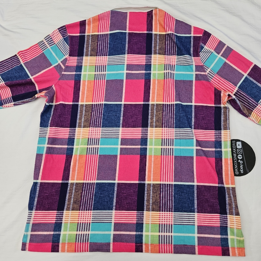 Ralph Lauren Polo Sport Classic Fit Pink Madras Plaid Rugby Shirt Men's Size XXL - Picture 6 of 6